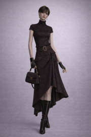 Ткань костюмная бордовый горошек